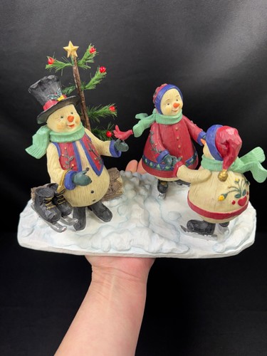 Kathy Killip Snow Family Ice Skating Snowmen Folk Art Winter Figurines DEMDACO - Picture 22 of 23