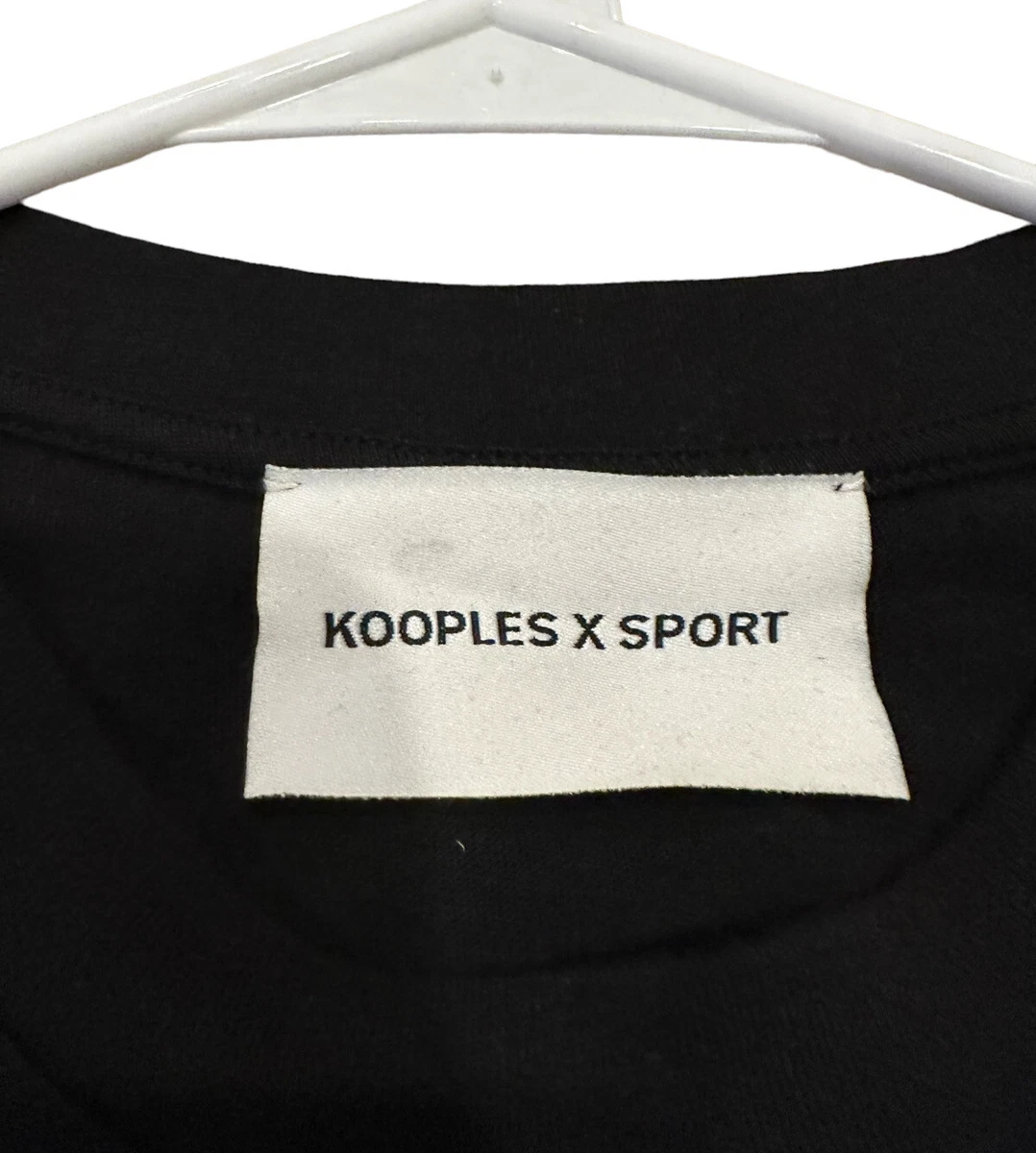 NEW The Kooples Sport Cropped Short Sleeve Crew Neck T Shirt Black