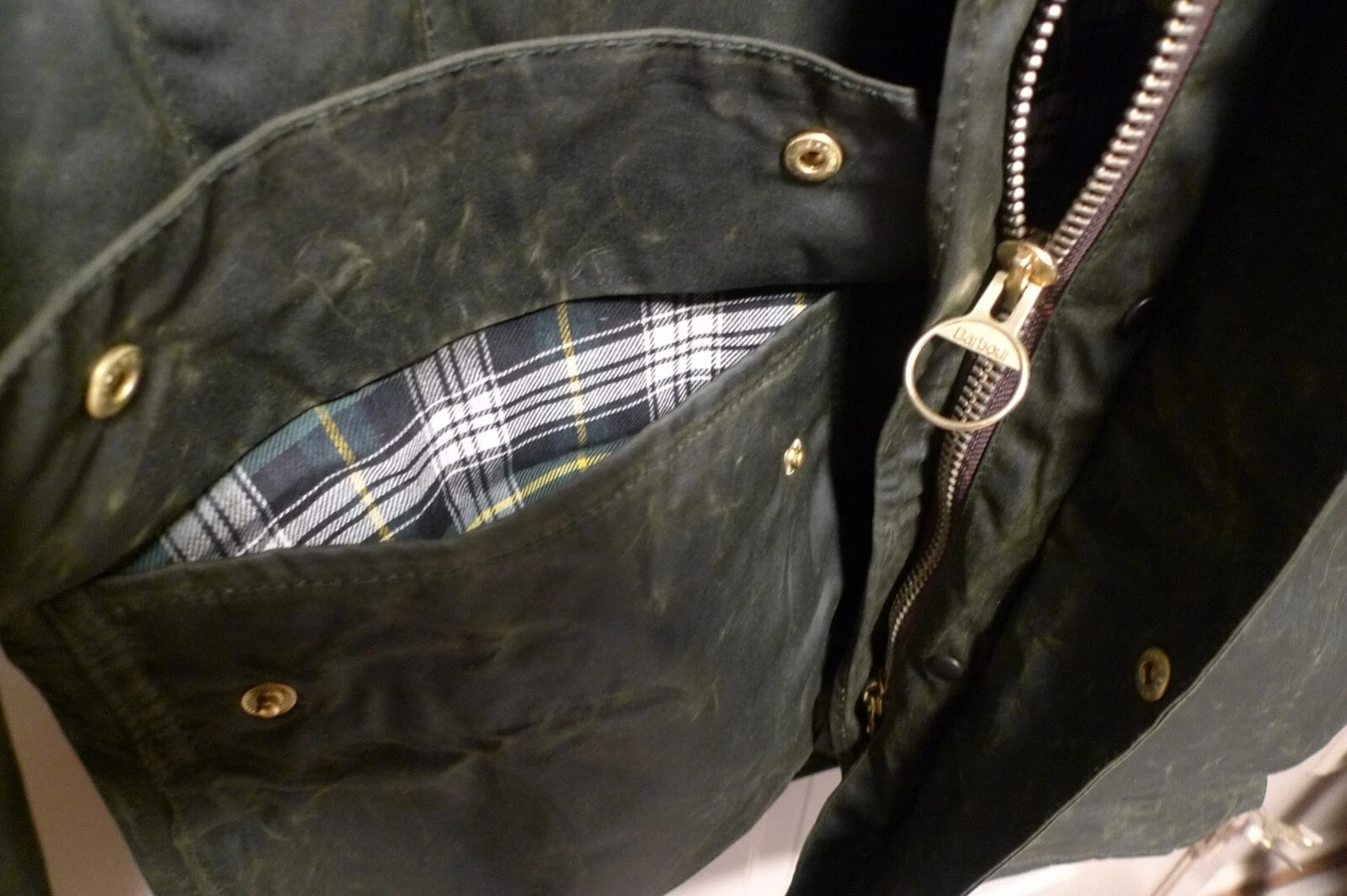 BARBOUR- A200 BORDER WAX COTTON JACKET - SAGE - MADE @ UK - EXCELLENT - 48 image 5