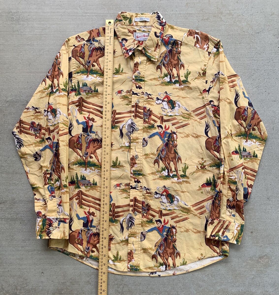 Vintage Nick & Nora Shirt Men's Medium Button Up Cowboy Vintage Nick & Nora Shirt Men's Medium Button Up Cowboy