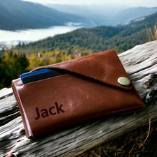 Handcrafted Pocket Sized Minimalist Wallet and Card Holder - Full Grain Leather