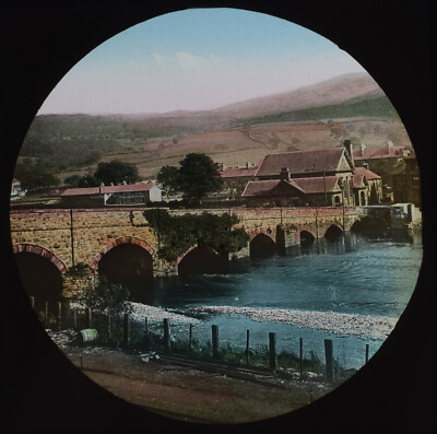Photograph DOLGELLY BRIDGE WALES C1887 Tinted Victorian Magic Lantern Slide