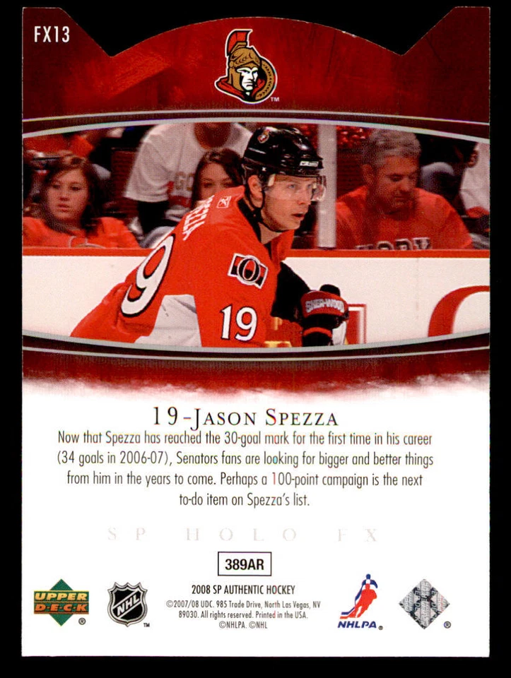 2007-08 SP Authentic Holoview FX Die Cuts #FX13 Jason Spezza - Image 2 of 2