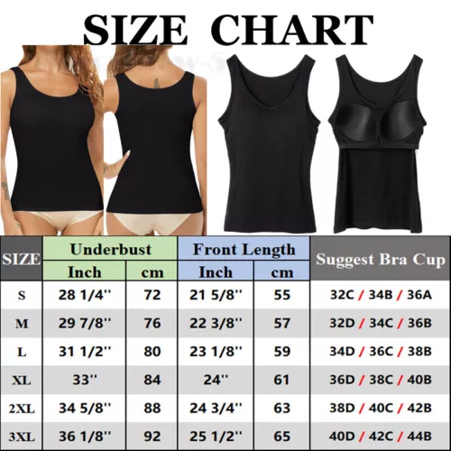 TANK TOP Womens Stretch Long Workout Fitness Sport Yoga Built in Bra Basic Top - Picture 22 of 61
