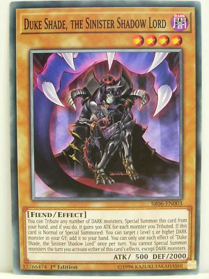 Yugioh - 1x #003 Duke Shade, the Sinister Shadow Lord - SR06 - Lair of Darkness