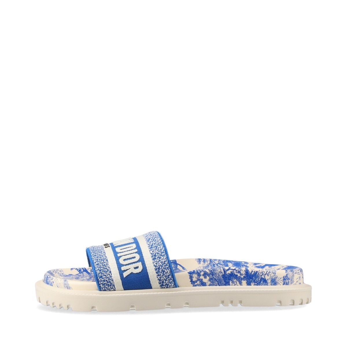 Christian Dior Dway Leather x fabric Sandals 37 Ladies' Blue Christian Dior Dway Leather x fabric Sandals 37 Ladies' Blue