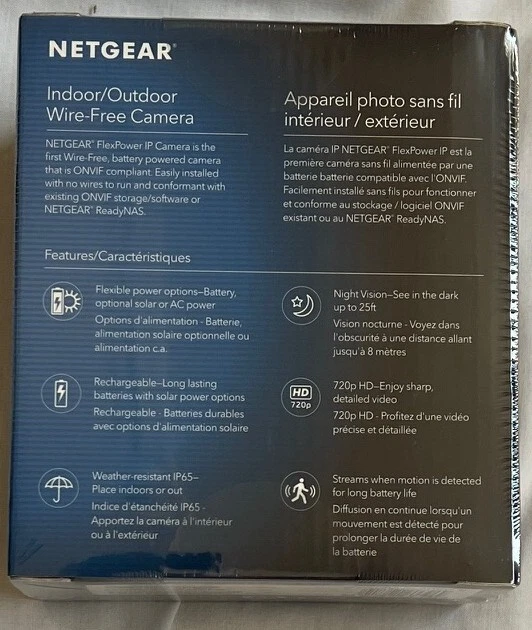 NEW SEALED Netgear Flexpower Wire-Free Onvif IP Cameras VNC4030-111PAS Battery - Image 4 of 4