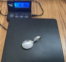 Sterling Silver Curved Handle Loop Baby Spoon .5 Ounces Or 16 Grams SHEFFIELD 