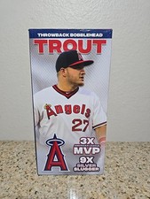 Mike Trout Bobblehead Throwback Los Angeles Angels #27 MVP Baseball MLB NIB