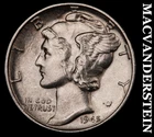 1945 Silver Mercury Dime - Scarce  High Grade  Lustrous  No Reserve  #i4748