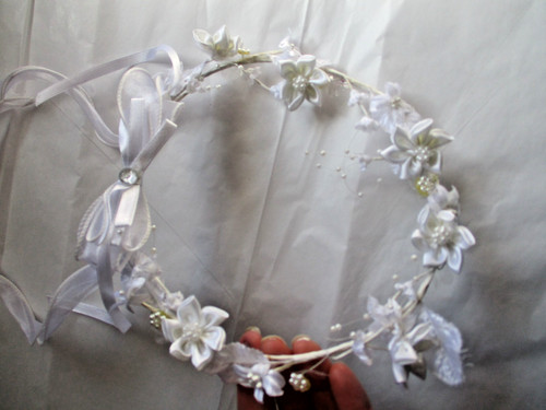 Bridal headpiece Wedding Flower Girl Communion Wreath Halo Tiara