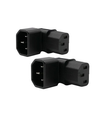 C14 to C13 Power Adapter 90 Degree PDU Plug for LCD Wall Mount TV  2 Pack