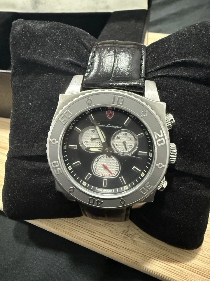 Tonino Lamborghini chronograph watch with black dial and date. stainless steel - Image 4 of 4