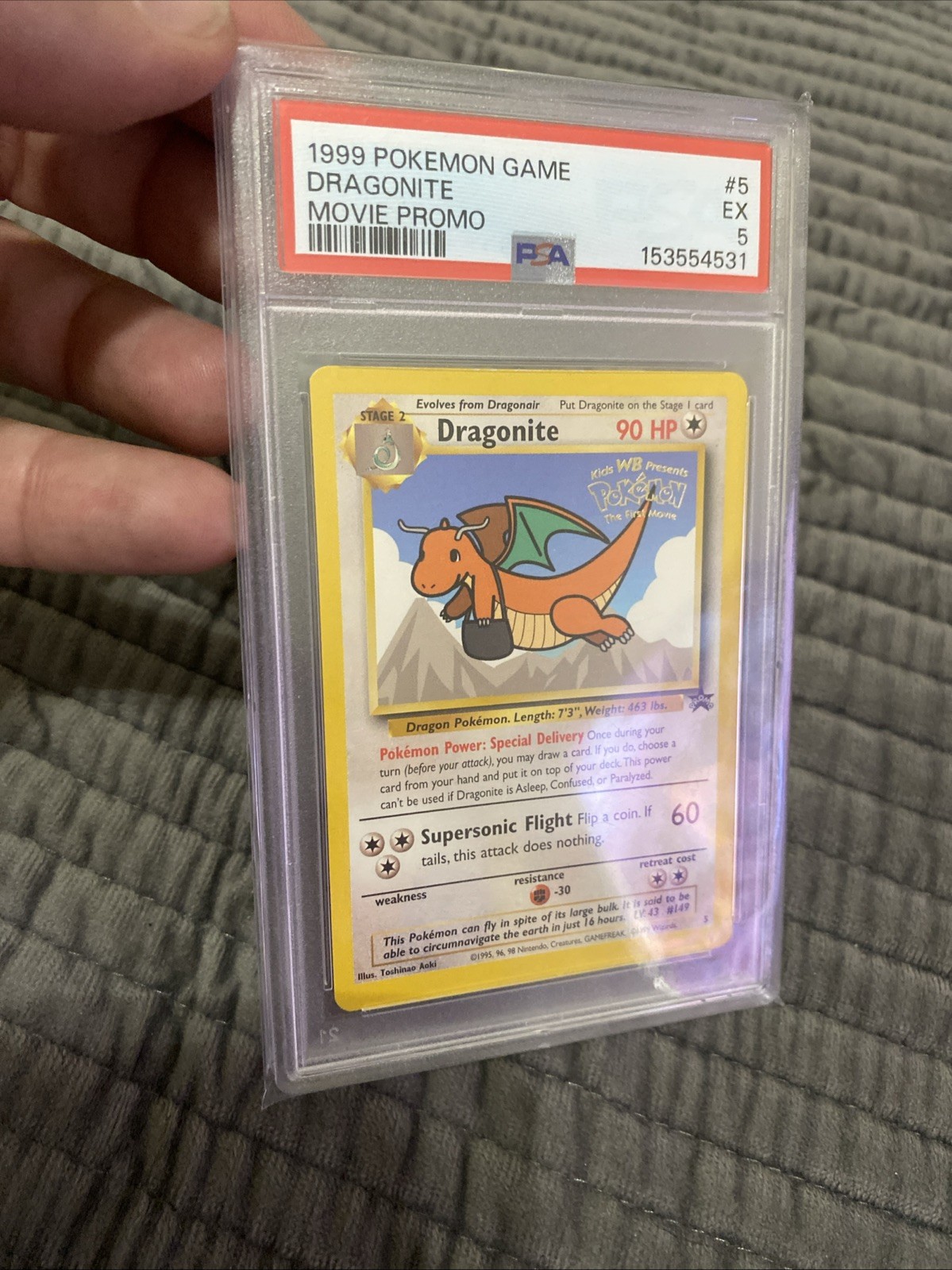 Dragonite 5 Pokemon card Black Star Promo Movie Holo/Non holo WOTC 1999 PSA