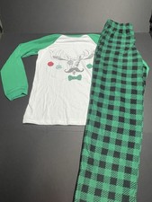 Cat  Jack Sleepwear Christmas Reindeer Long Sleeve Shirt and Pants Set L 12-14