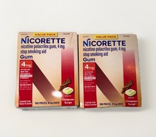 2x New Nicorette Gum 4mg Cinnamon Surge Flavor - 160 Pieces Each Box Exp. 05/28