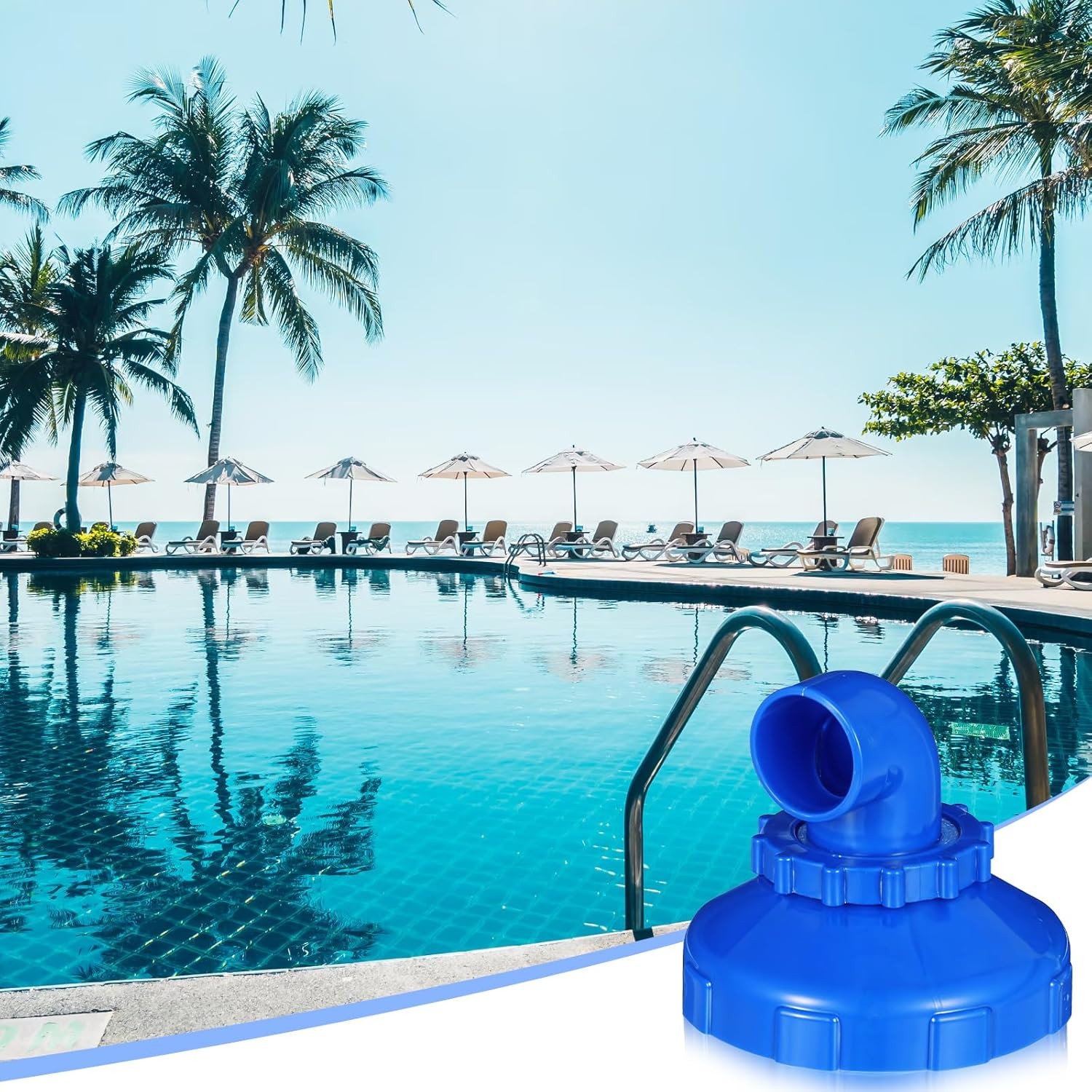 360° Pool Jet Nozzle Swivel Return Inlet Fitting with Hose Clamp for Intex Pools