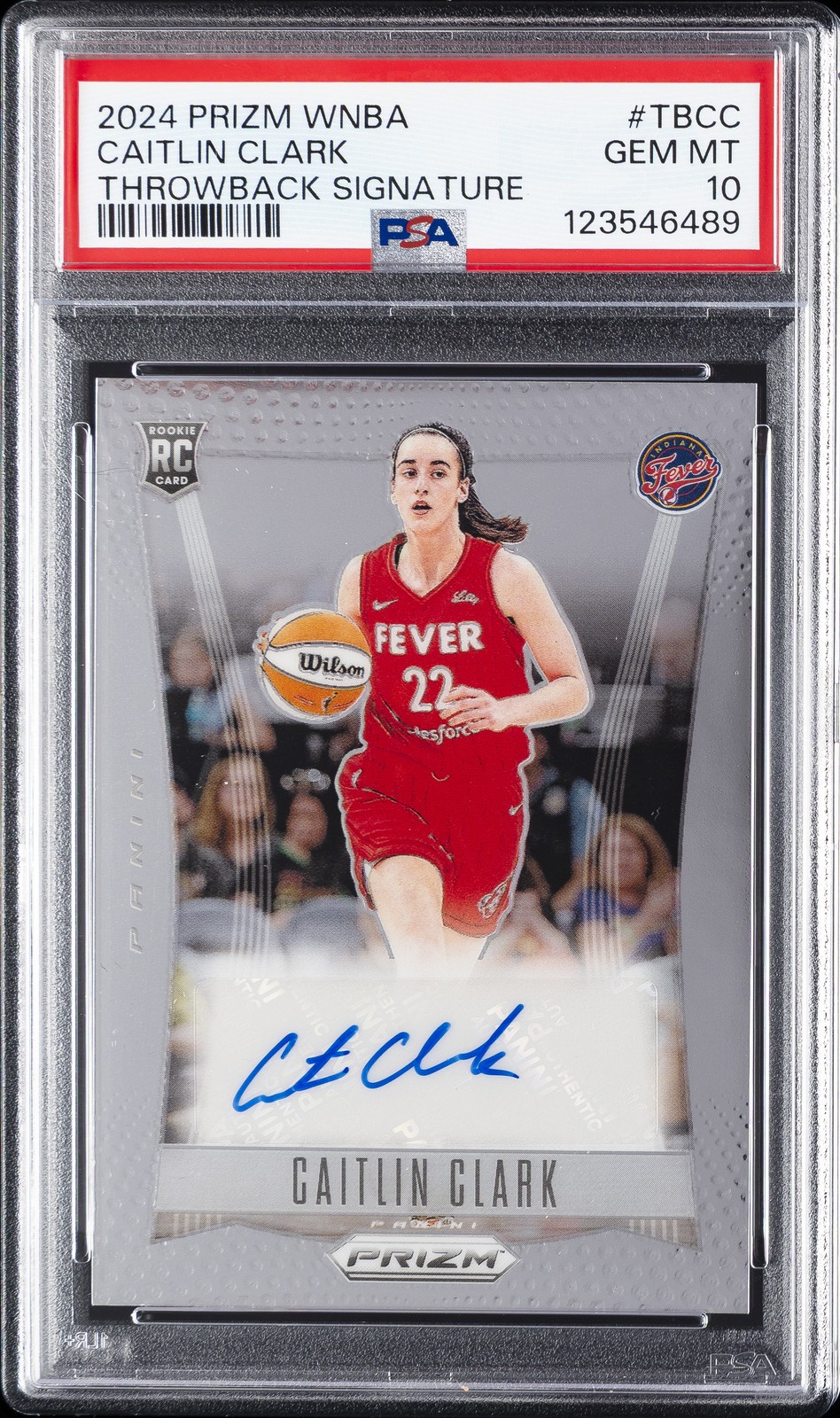2024 PANINI PRIZM WNBA THROWBACK SIGNATURES #TBCC CAITLIN CLARK PSA 10