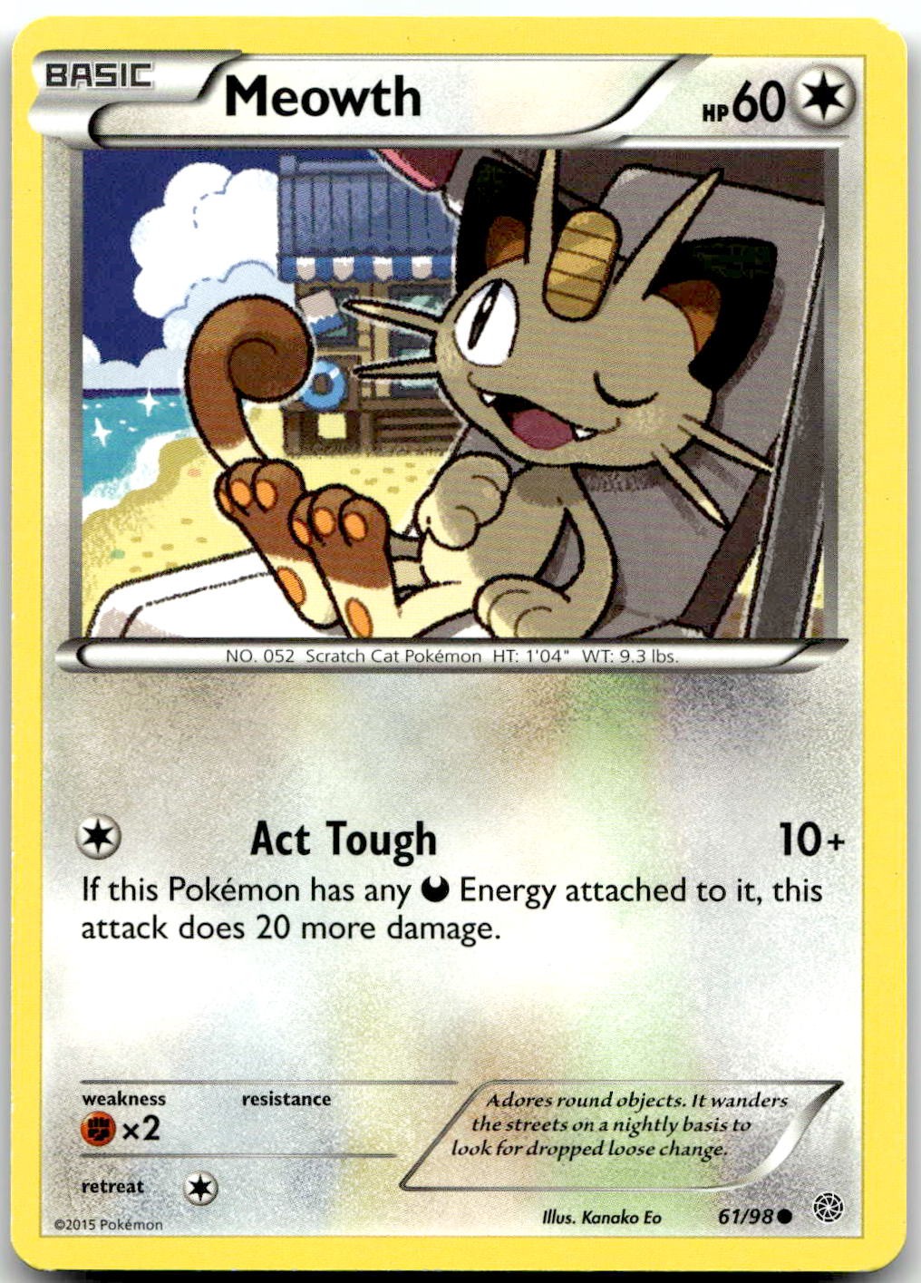 Pokemon Meowth Ancient Origins AOR #61/98 Common LP BUY2, 1 FREE!