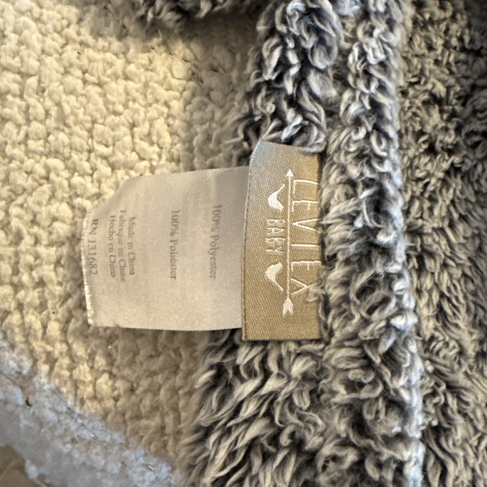 Levtex Gray Sherpa Baby Blanket Lovey Security Plush