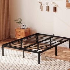 FULL Size Metal Platform Bed Frame Sturdy Steel Slat Support Noise-Free