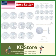 Heavy Duty Suction Cup Hooks – 12 Pack for Versatile Wall Mounting
