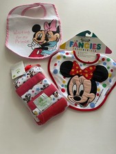 Vintage Disney Baby Minnie Mouse Bibs  12 Terry Washcloths Bundle er