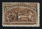 CKStamps: US Stamps Collection Scott#234 5c Columbian Mint NH OG