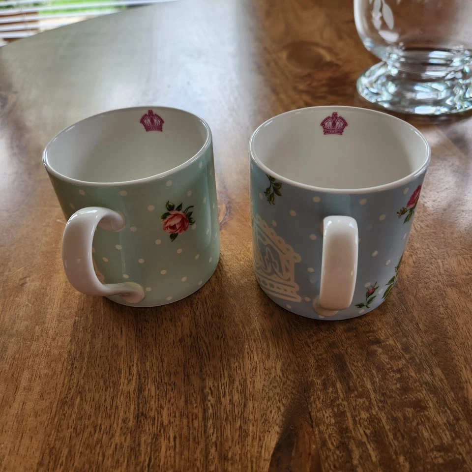 Royal Albert Polka Dot Rose,  Blue & Green Mugs - image 2 of 4