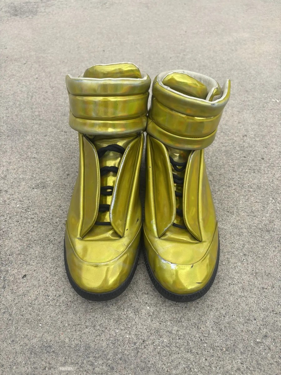 靴 Maison Margiela Future Maison Margiela Future Yellow Men 10 43 Leather High Top Sneakers