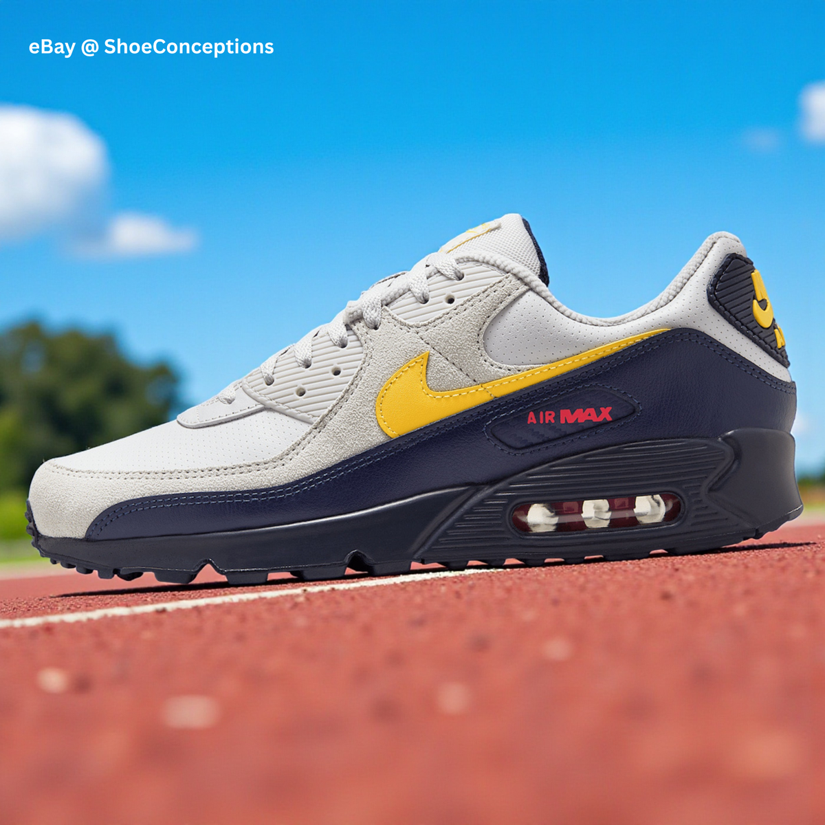 Nike Air Max 90 Shoes Neutral Gray Tour Yellow IF0670-001 Men's