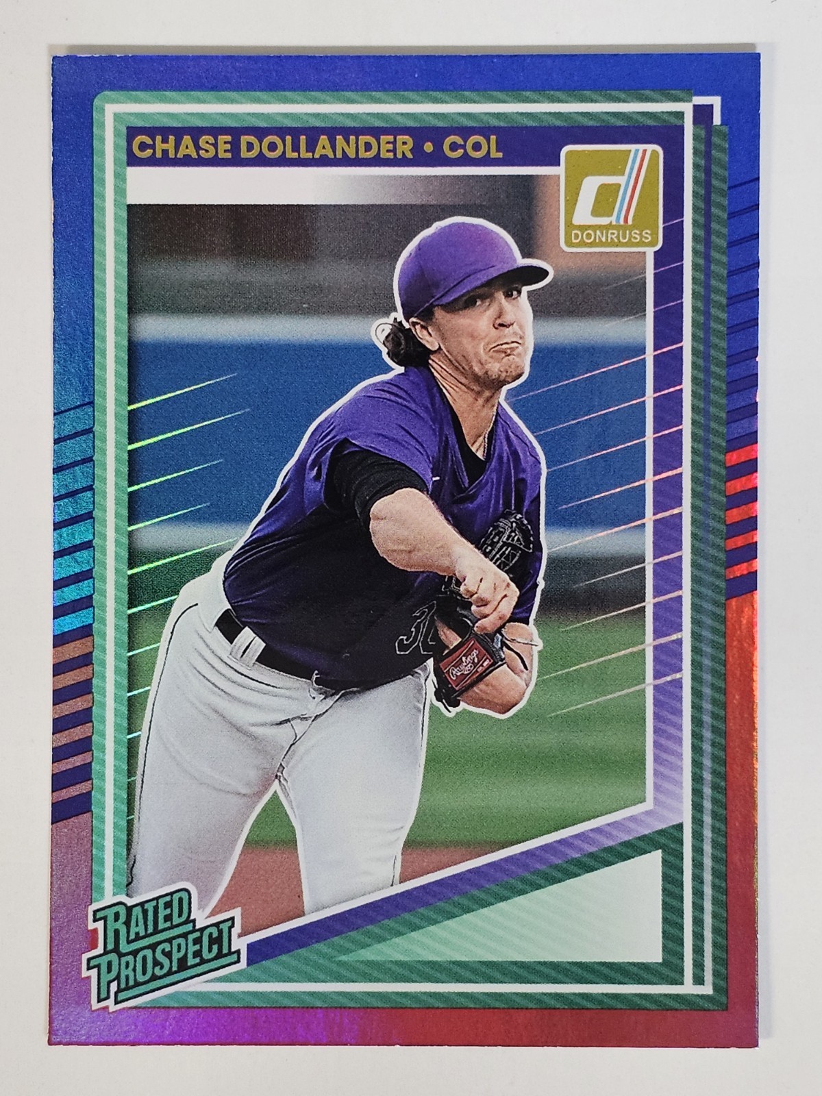 2025 Donruss #134 Chase Dollander Red and Blue Foil Rated Prospect