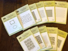 Lot of 11 Stampin' Up Embossing Folders Argyle Alphabet Press Baroque Chevron