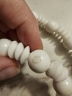 19"  Vintage Necklace White Round Ball and Disk Beaded Used Retro Costume  — photo 7