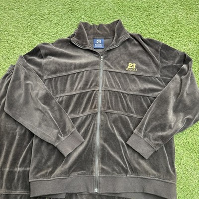 Karl Kani Velour Track Suit Mens Sz XL Brown Relaxed Fit Sweatsuit