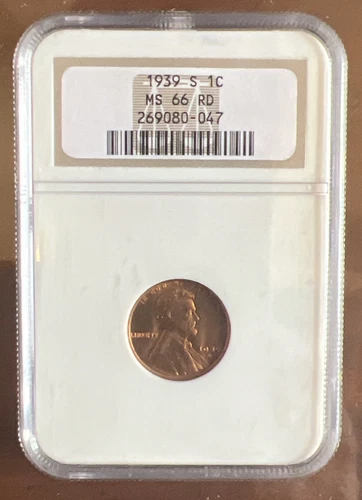 1939 S Lincoln Wheat Cent - MS 66 RD - NGC