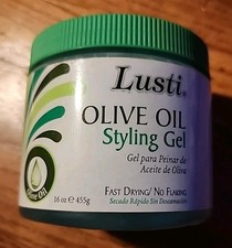 LUSTI OLIVE OIL STYLING GEL FAST DRYING NO FLAKING 16 oz MADE IN USA