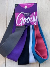 New Goody Ouchless Headbands Slim Bright 6 ct Pink Black Blue White Gray Purple