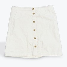 J.Crew Ivory Corduroy Button Front Mini Skirt Re-Imagined Cream Size 6