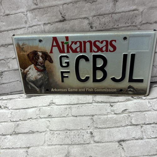 Arkansas English Springer Spaniel License Plate AR Game and Fish