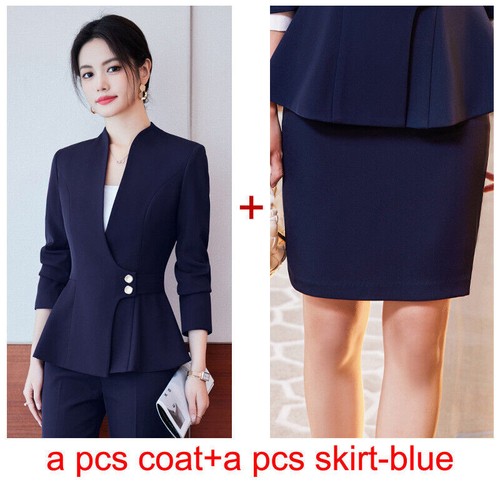 Neu Mode Büro Arbeitskleidung Hosen Sets 2 Stück Business Elegant Blazer Anzüge - Bild 10 von 23