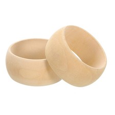 2PCS 83mm Wooden Bangle Bracelets Unfinished Macrame Rings for Crafts Jewelry De