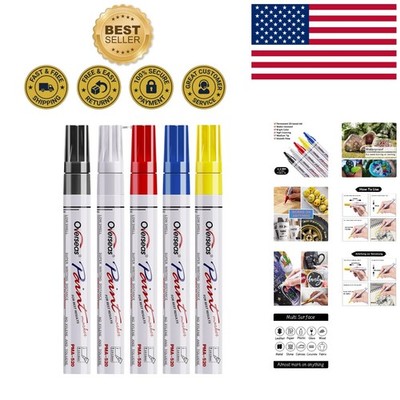 5 Colors  Waterproof Paint Marker Pens - Quick Dry, Multi-Surface, Non-Toxic