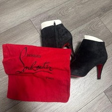 Christian Louboutin Bootie Suede Black Size 35.5 With Dust Bag Parts Box Japan