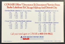 Comair CLEVELAND BURKE LAKEFRONT Timetable Effective May 1, 1989