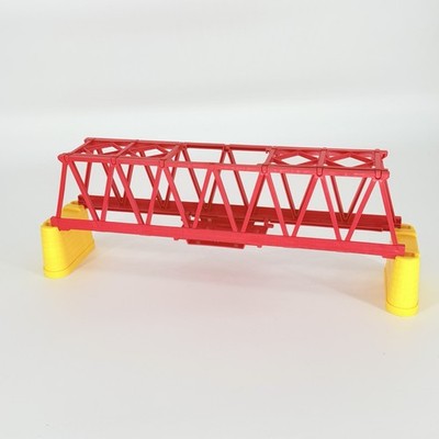 Tomy Trains Super Deluxe City Railway Large Red Bridge w/ Yellow Supports