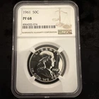 1961 Proof Silver Franklin Half Dollar - NGC PF68 Mirror Like Surface!