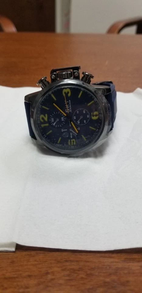 RELOJ SKY MARINE MODELO SKYM 8014 - RELOJ GRANDE CUARZO Banda Goma - AZUL - ¡NUEVO!🌞💓! Foto 4 de 4