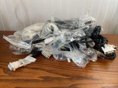 Lot of 20 DVI-D (Male) to DVI-D (Male) Single Link Cables - Mix of 5-6 ft Length