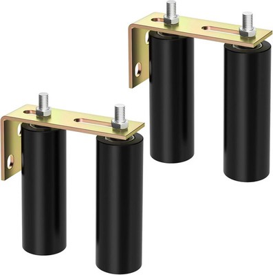 2 Pack 6'' Slide Gate Guide Roller with L-Bracket Universal Sliding Gate Rollers